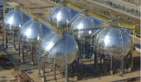 The two phase of the project of Shenhua Propylene Spherical Tank